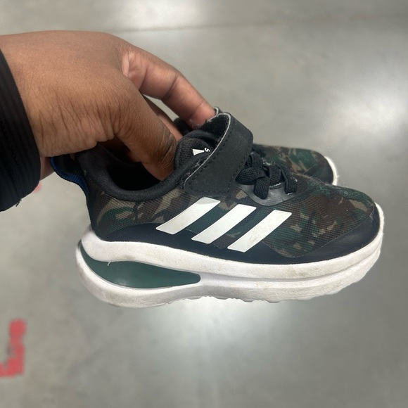 Adidas Kids' Fortarun Running Shoe - Black and Green - Picture 2 of 4